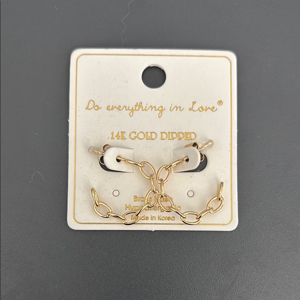 Do Everything in Love Gold Dipped Chain Earrings